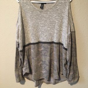 I N C  Tan and Camo shirt